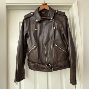 Quince Chocolate Brown Leather Jacket